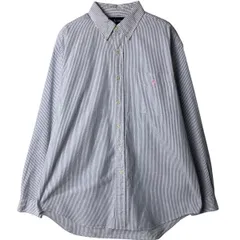 古着 ラルフローレン Ralph Lauren BLAKE ストライプ柄 シアサッカー 長袖 ボタンダウンストライプシャツ メンズL相当/eaa578360
