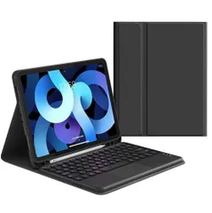 【人気商品】ケース タッチパッド搭載 キーボード 可愛い 丸型キー 9.7インチ 9.7 iPad6 iPad5 Pro iPadAir2 アイパッド Air2 6 5 iPad キーボード付き カバー マウス機能 iPad ペンホルダー付き Apple 第5