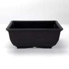 プラ鉢 5号 長角鉢 こげ茶 幅15.1cm×奥行11.3cm×高さ6.4cm 