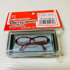 【未使用】 オビツ オリジナルアクセサリー 1/3 メガネ Lサイズ レッド ドール 着せ替え