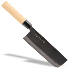 【自分だけの一本へ 黒打ちシリーズ】関の刃物 黒打ち和包丁 菜切包丁 165mm 両刃 和包丁 家庭用 炭素鋼