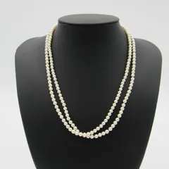 淡水パール　ロングネックレス　シルバー金具