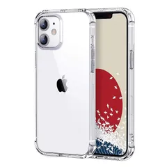 ONES iPhone12mini ケース HD全透明 米軍MIL規格 超耐衝撃 『 360°エアバッグ、半密閉音室 』〔 画面 ・ レンズ保護、滑り止め、ストラップホール 〕薄型 Qi充電 超軽量 衝撃吸収 HQ・TPU クリスタル クリア 音楽 カバー 1