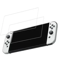 KPNS ガラスフィルム Switch 有機ELモデル 用 (2枚)ガラスフィルム日本旭硝子素材採用 全面 保護フィルム 強化ガラス フィルム保護フィルム