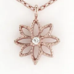 ダイヤモンド ネックレス 18k ペンダント レディース フラワー 花 シンプル プチ ゴールド k18 18金 30日以内に発送