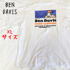 美品　古着　BENDAVIS ベンデイビス　バックプリント　半袖　ホワイト　XLサイズ　スケボー　タウンユース　アウトドア