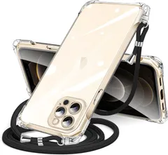 【迅速発送】iPhone 13 Pro Max 用 ケース クリア ショルダー iphone13pro max 用 スマホケース アイフォン13ProMax カバー 肩掛け 斜めかけ 縄掛けケース 透明 TPU 薄型 軽量 耐衝撃 紐付き 斜めがけ 織りストラ