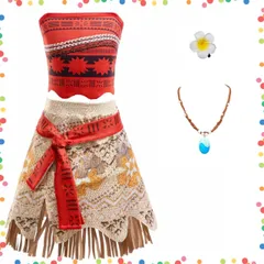 【在庫セール】[ChicFlow] モアナコスチューム オーシャンズレジェンド コスプレ 子供スーツ モアナコスチューム 子供 パフォーマンス コスチューム 仮装 パーティー ハロウィン クリスマス ステージ パフォーマンス 3点セット