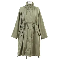 【SALE】WEEKEND MaxMara ウィークエンド マックスマーラ モッズコート シグネチャー ロゴ スナップボタン デタッチャブル 2WAY ボアベスト取り外し可 フード収納 コットン混 アウター レディース サイズ 38 カーキ