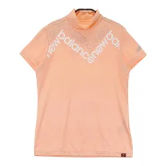 サイズ：1 NEW BALANCE GOLF ニューバランス  ハイネック 半袖Tシャツ ロゴプリント  オレンジ系 [240101446778] ゴルフウェア レディース ストスト NEW BALANCE GOLF ニューバランス ハイネック 半袖Tシャツ