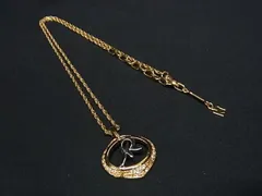 ■美品■ NINA RICCI ニナリッチ ラインストーン ネックレス ペンダント アクセサリー レディース ゴールド系 DE7995