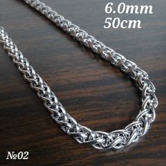 【 新品 未使用 】 S02  スビガ チェーン ネックレス 幅 6mm 長さ 50㎝ メンズ シルバー ステンレス 送料無料