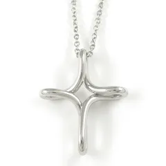 ティファニー Tiffany & Co. ネックレス インフィニティ クロス オープンワーク PT950 【中古】