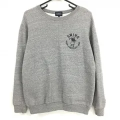 パーリーゲイツ トレーナー グレー×黒 背面ビッグプリント 裏起毛  レディース 2(L) ゴルフウェア PEARLY GATES