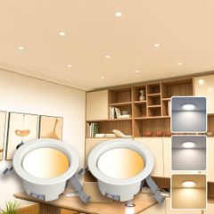 ICHIYO ledダウンライト 100φ 調色 SB形 天井埋込型 昼光色 電球色 昼白色 3段階調色5W 500LM 浅型6H 白熱球40形相当 照明器具 キッチン、台所、玄関、部屋、リビング、商店、バー、カラオケ 適用 (2個セット)