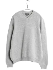 【お得なクーポン配布中!】 00s エディーバウアー コットン 二ット セーター メンズ L / オールド Vネック 長袖セーター ミドルゲージ ワンポイント ロゴ刺繍 シンプル