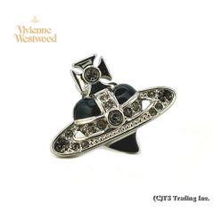 ヴィヴィアンウエストウッド MAN Diamante Heart Orb single Stud ディアマンテ ハート ORB シングルピアス (BK/SV) [１個売りです]