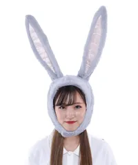 ウサギキャップ グレー 灰色 うさぎ 兎 ふわふわ かぶりもの 着ぐるみ キャップ 帽子 変装 パーティー 仮装 変装 ハロウィン コスプレ イベント マラソン 宴会 2次会 余興 CAP 変装 パーティグッズ コスプレ