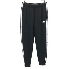adidas アディダス スウェットパンツ M 黒 ESSENTIALS PLUS 3ライン メンズ 古着
