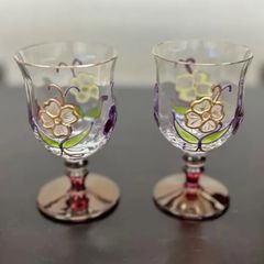 レトロ ヴィンテージ リキュールグラス 2客ペア
