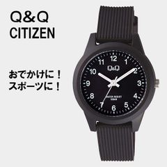 CITIZEN Q&Q V01A-017VK ブラック レディース 腕時計 10気圧防水 キューアンドキュー お手軽 カジュアル