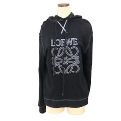 【中古】LOEWE ロエベ パーカー H526Y25X02 アナグラム刺繍 フーディー 素材:コットン 黒 メンズ レディース ユニセックス 誕生日 記念日 プレゼント 日常使い 旅行用 A2502811【無料ギフトラッピング承ります】