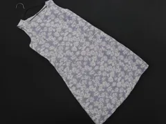 NATURAL BEAUTY BASIC ナチュラルビューティーベーシック 花柄 ノースリーブ ワンピース sizeS/青 ■◆ レディース