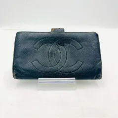 【❗️✨お得✨❗️】CHANEL シャネル ココマーク 二つ折り 財布 ブラック レザー 現状品