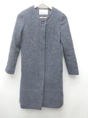 ◇ NATURAL BEAUTY BASIC ウール混 秋冬 ロング 長袖 コート サイズS グレー ネイビー レディース P  【1310020013195】