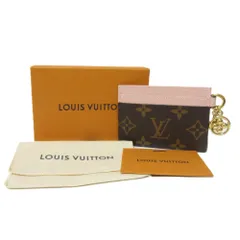 新品同様 LOUIS VUITTON ルイヴィトン モノグラム ポルトカルトLVチャーム パスケース カードケース M82739 ピンク ブラウン ゴールド金具 レディース 古着 中古 USED