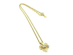 NINA RICCI ニナリッチ ラインストーン リボンモチーフ ネックレス ペンダント アクセサリー レディース ゴールド系 DJ4702