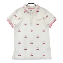 サイズ：1 JACK BUNNY ジャックバニー  半袖ポロシャツ 車 総柄 ホワイト系 [240101364167]# ゴルフウェア レディース ストスト