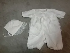 バースデイ セレモニードレス 50〜60 ベビー服 新生児 帽子 2点 セット お祝い フリル