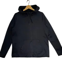 NIKE DRI-FIT ナイキ ジャケット トラックジャケット ジップアップ トレーニングウェア フーディー ライトアウター ワンポイント刺繡 オーバーサイズ ビッグシルエット THAILAND製 Lサイズ ブラック