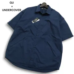 【新品 24SS】 GU × UNDERCOVER ジーユー × アンダーカバー 5分袖 ジップポケット シャツ Sz.XL メンズ 紺 大きい 未使用