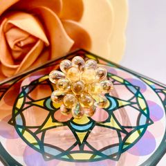 チェコビーズのフラワーリング ハンドメイド