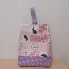 うさぎ柄　上靴入れ(大きめ)　ハンドメイド