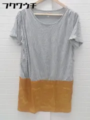 ◇ X-girl エックスガール 異素材 切替 半袖 膝丈 ワンピース サイズM グレー オレンジ レディース 【中古】 【1102020012427】