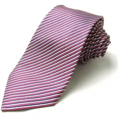 シャルル・ジョルダン ブランドネクタイ ストライプ柄 シルク イタリア製 メンズ レッド CHARLES JOURDAN 【中古】