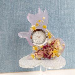 薔薇いぬさんの置時計(パープル)