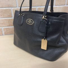 7 COACH コーチ レザー トートバッグ　ブラック