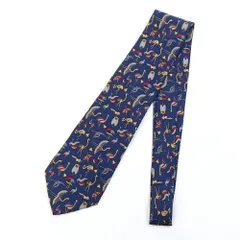 フェラガモ ネクタイ 35 4593 ネイビー 中古