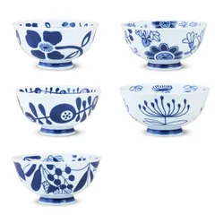 【迅速発送】シートゥーシー ジャパン(Ctoc Japan) 飯碗 青 Φ12x6.1cm お茶碗 HASAMI ナチュラル 絵変り 飯碗 5個 セット 952428 5個入