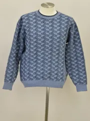 ミラショーン Mila Schon ニット セーター ヘリンボーン柄 ウールカシミヤ 48サイズ ブルー メンズ e_u F-L8062のサムネイル
