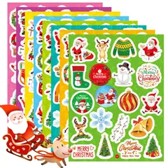 【在庫セール】クリスマス クリスマス 装飾 デコシール 防水ステッカー ご褒美シール キラキラシール クリスマス ラッピング 320枚 シール シール サンタ 雪だるま METBOU デコレーション