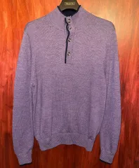 Brooks Brothers イタリアンメリノウール ヘンリーネックセーター パープル Sサイズ
