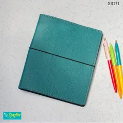 ロロマレザー幅広 バイブルサイズシステム手帳ターコイズ牛革本革レザー