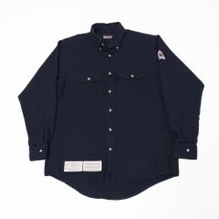 Bulwark ブルワーク 長袖 ワークシャツ 無地 杢ネイビー系 M