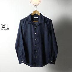 BAGUTTA × ALBINI コットン オープンカラーシャツ ネイビー - メルカリ