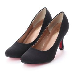 パンプス レディース レッドソール レッドソール 黒 赤 痛くない 結婚式 走れるパンプス 8ｃｍヒール ラウンドトゥ(10it10 ブラックドークレ）